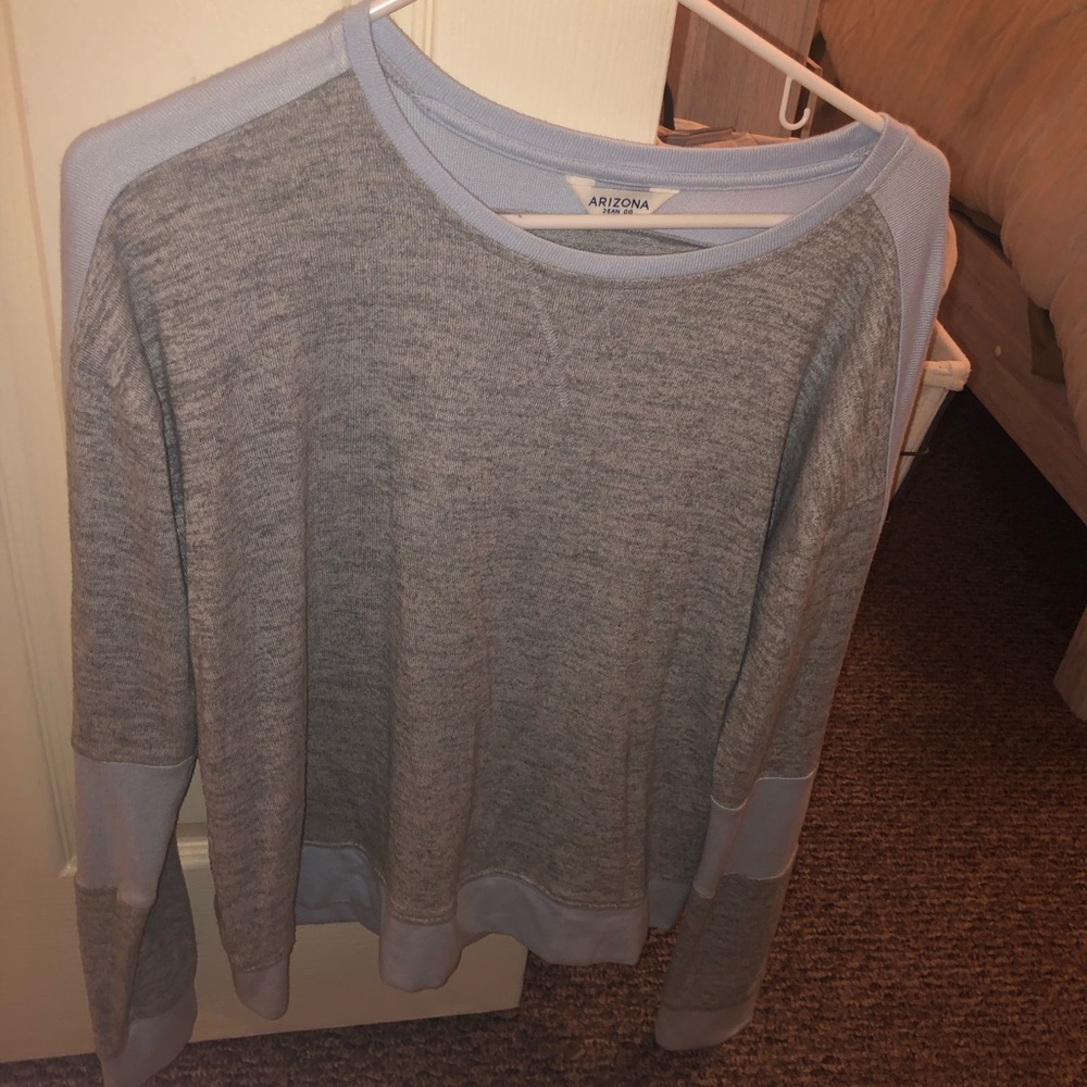 Baby blue and gray sweater / top S/M